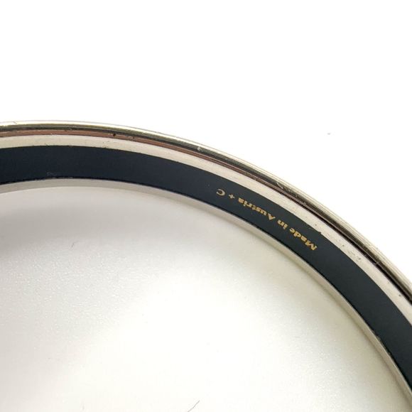 Hermes Emailles Metal And Enamel Blue Bracelet And Bangle Silver - Picture 9 of 11